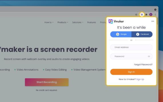 Now, sign up for Vmaker or login using your existing Vmaker ID