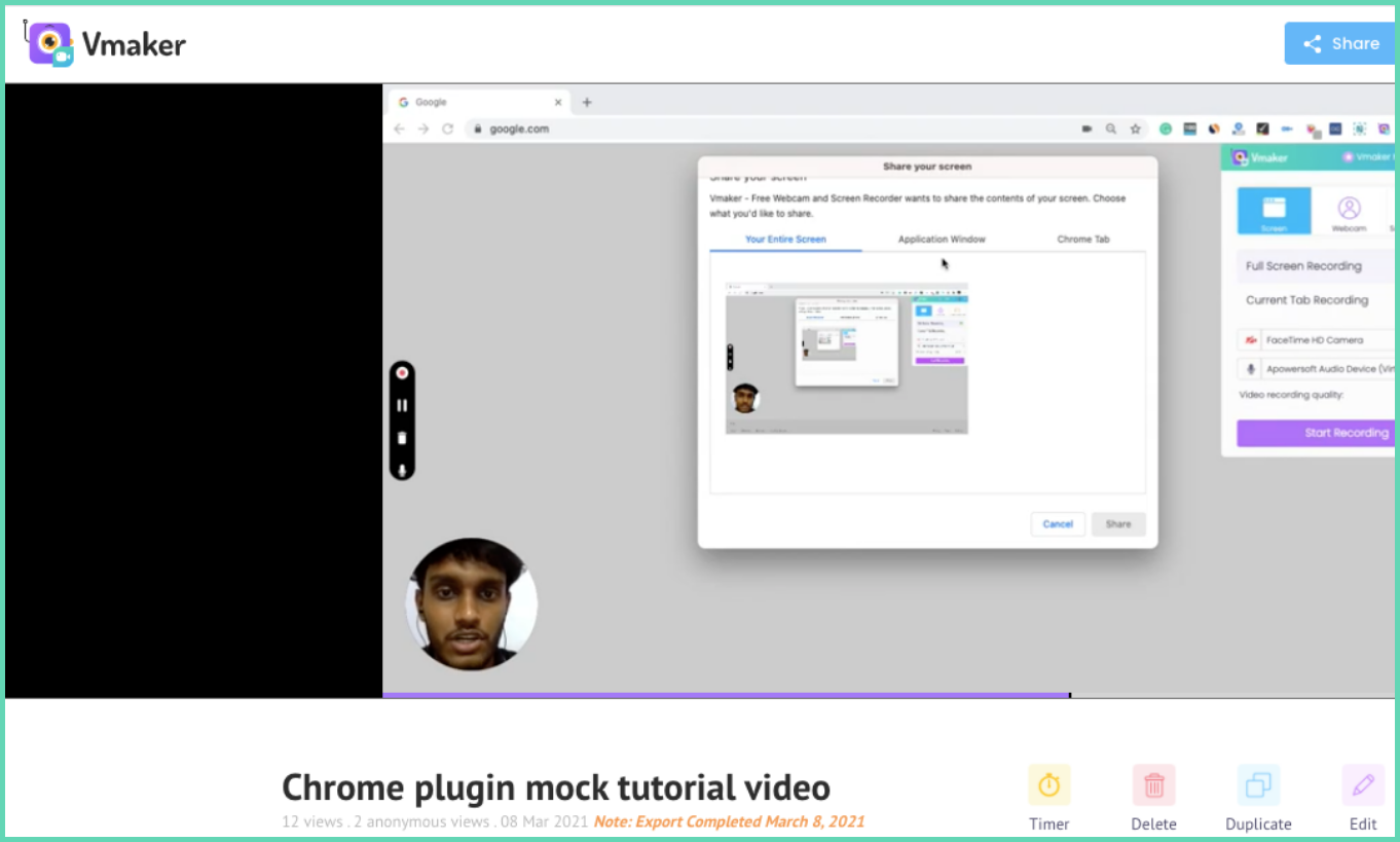 Tutorial video mock recording